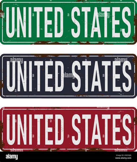 United States Vintage Rusty Metal Sign On A White Background Vector