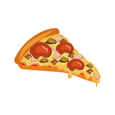 Pizza Slice Traditional Italian Fast Food Top View Meal European