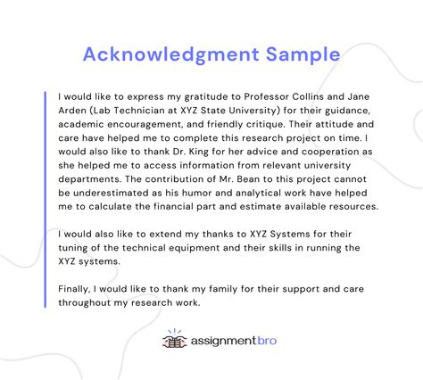 How To Write An Acknowledgment For An Assignment Assignmentbro