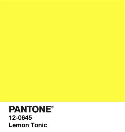 Lemon Tonic Pantone Color Pantone Yellow Pantone