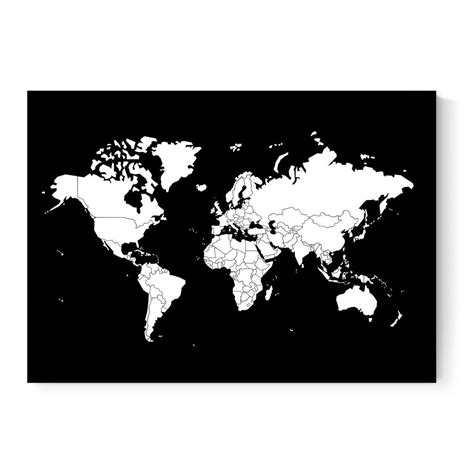 Landkarten erstellen war nie einfacher. Weltkarte-Poster in schwarz-weiß - Länder zum Abziehen