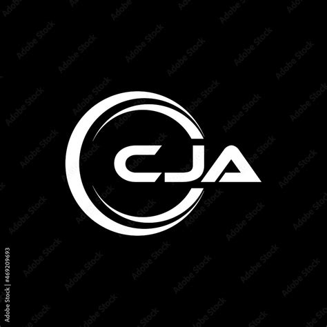 Cja Letter Logo Design With Black Background In Illustrator Vector