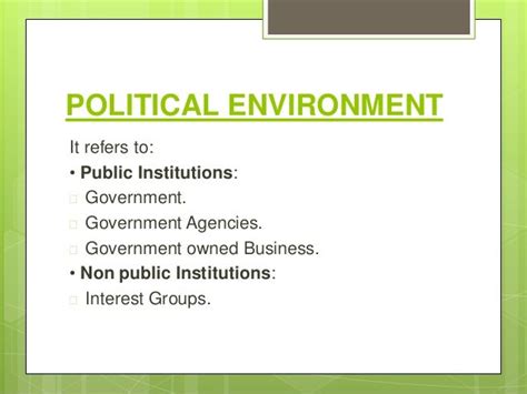 Political And Legal Environment