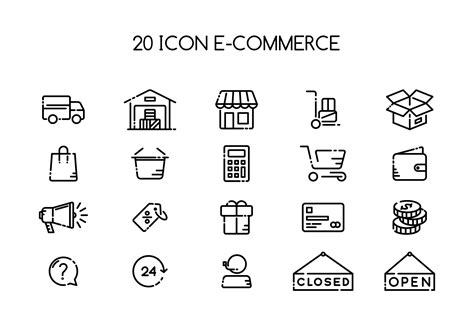 20 E Commerce Icon Set Illustration Par Captoro · Creative Fabrica