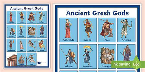 Ancient Greek Gods Vocabulary Poster Teacher Made Twinkl