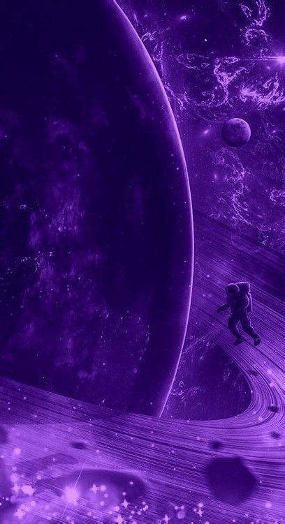 Download Purple Galaxy Planet And Astronaut Iphone Wallpaper