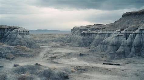 Premium Ai Image A Photo Of A Badlands Terrain With Eroded Plateaus