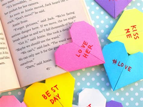 Origami Bookmark Page Corner Heart Diy Candy