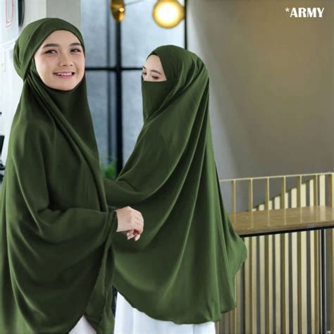 Jual Jilbab Hijab Kerudung Bergo Instan French Khimar Cadar Madinah Syari Jumbo Shopee Indonesia