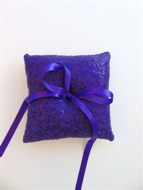 Purple Sequin Ring Bearer Pillow Purple Ring Bearer Pillow Purple