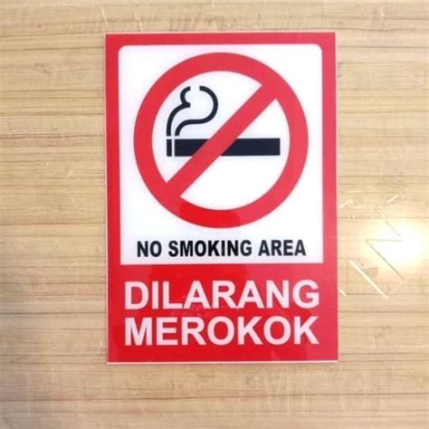 Jual Sign Akrilik Dilarang Merokok No Smoking Area Rambu Di Seller