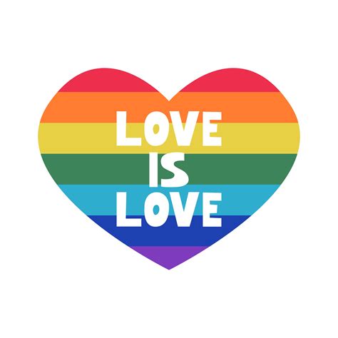 lgbt pride month in june a bright heart with the inscription love is love in the colors of the