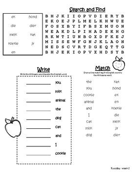 Grade Term Week Afrikaans Days Of The Week Wednesday Worksheet My Xxx Hot Girl