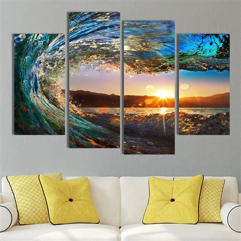 Great Wave Multi Panel Canvas Wall Art By Elephantstock Is Printed