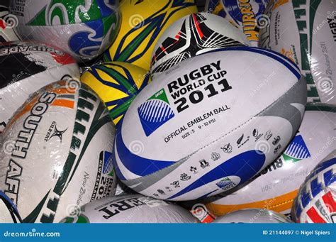2011 Rugby World Cup Rugby Balls Editorial Photography Image Of