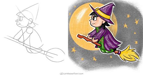 How To Draw A Witch Step By Step At Drawing Tutorials