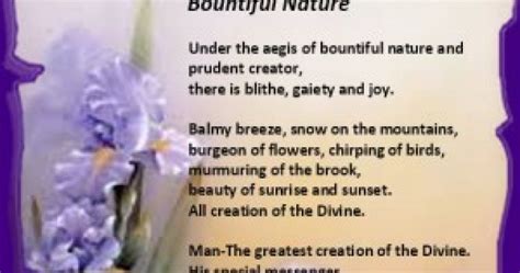 Bountiful Nature ~ Poem By Ramneet Kaur Sikhnet