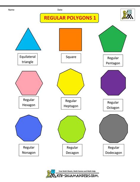 Printable Shapes 2D and 3D | Regular polygon, Printable shapes, Teaching shapes