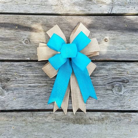 Two Tone Big Burlap Wreath Bow 12 Inch Two Color Bow Burlap Etsy
