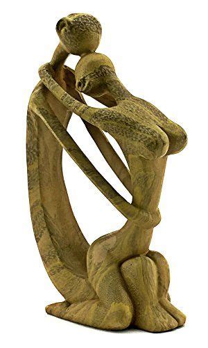 Down Up Kissing Green Romantic Sculpture Stone Finished E