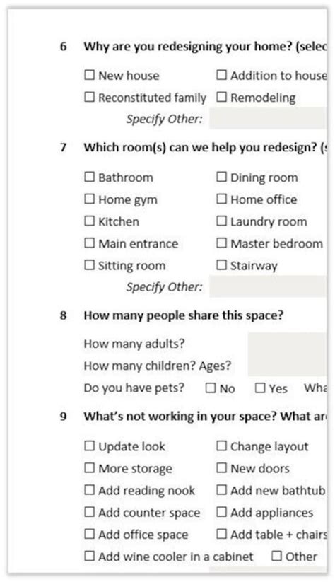 This Interior Design Client Questionnaire Is Your Ideal Tool To Get All Important Information