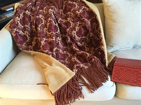 Tapestry Throw Burgundy Medallions Luxurious Throw Blanket Etsy