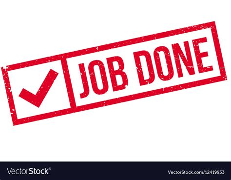Job done rubber stamp Royalty Free Vector Image