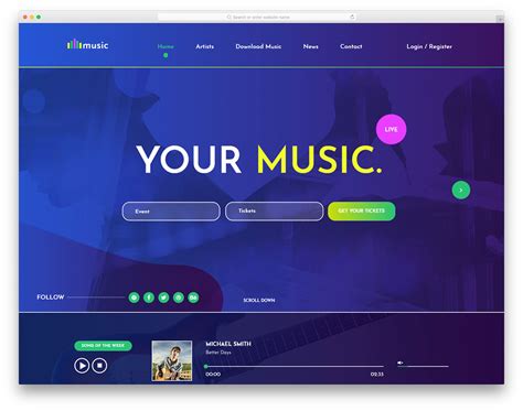 Music Streaming Website Template Free Download Free Printable Templates