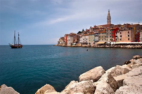 Croatia Sea Houses Waterfront Rovinj Istria Adriatic Sea Cities