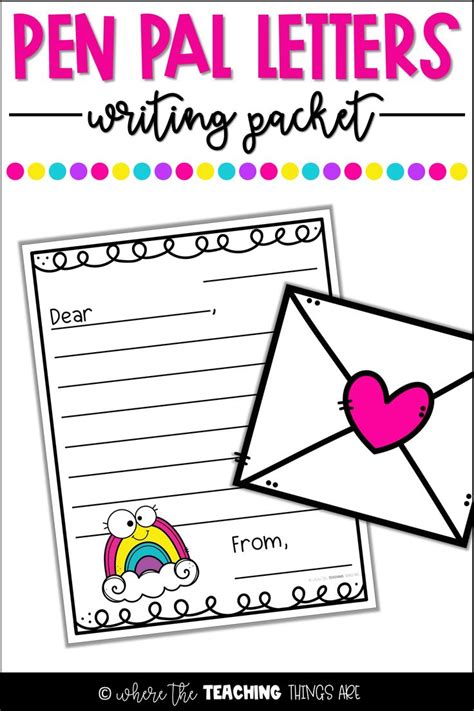Pen Pal Letters Writing Activities Elementary Writing Elementary