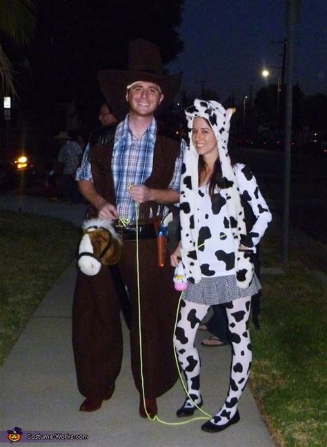 Animals, diy funny halloween costumes, diy halloween costumes for men this costume only works with silly grimaces and movements: Cowboy & Girl Cow Costume | DIY Costumes Under $35