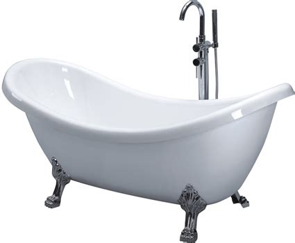 A textured bathtub can pose some trouble when cleaning it. Clawfoot Soaking Bathtub with Floor Faucet Included