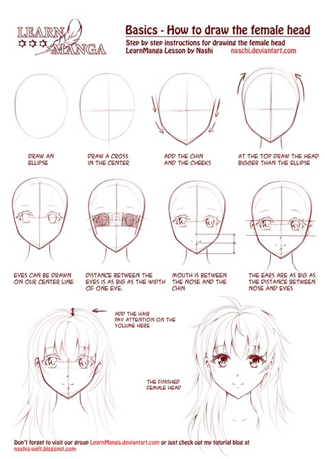 Learn Manga How To Draw The Female Head Front By Naschi