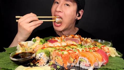 Different Asmrists Eating Sushi No Talking Sas Asmr Zach Choi
