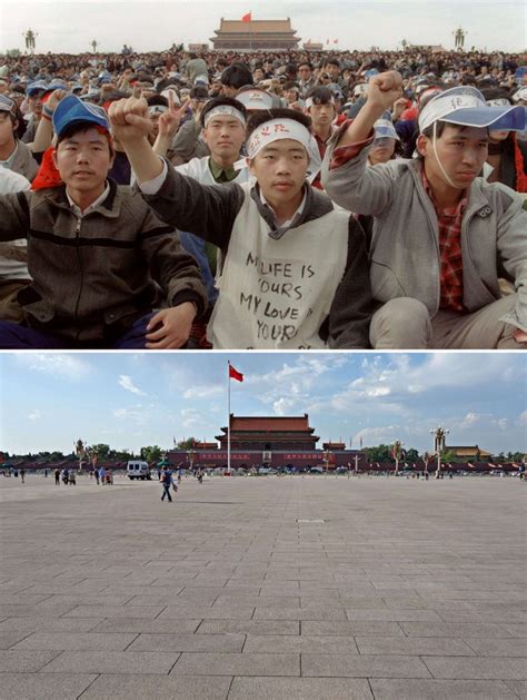 25 Años Después En La Plaza De Tiananmen Un Grupo De Estudiantes