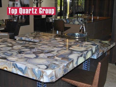 Blue Agate Stone Kitchen Countertop For Buyers Of Semi Precious Stones