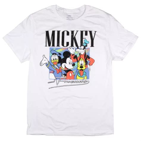 Disney Mens Mickey Mouse And Friends Classic Characters T Shirt White