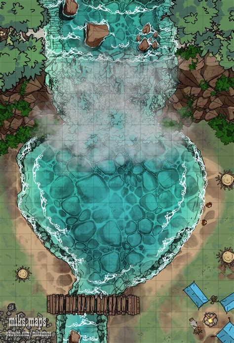 Waterfall Campsite X Battlemaps In Dnd World Map Fantasy My XXX Hot Girl