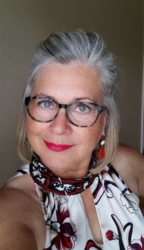 Pin By Patti Dooley On Going Grey Grey Hair And Glasses Grey Hair Styles For Women Grey Hair