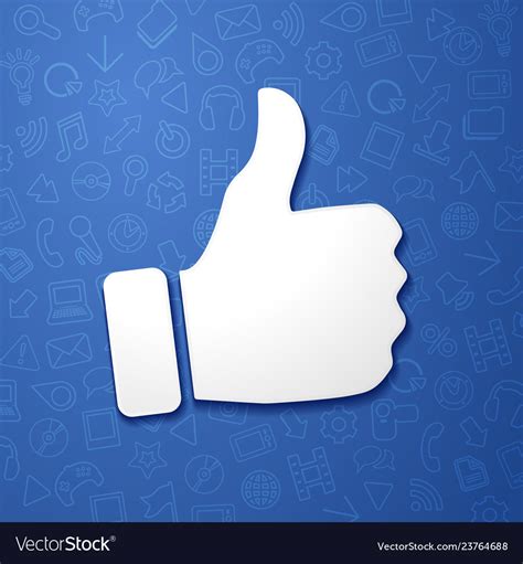 Facebook Concept Hand Shows Thumb Up Icon Vector Image