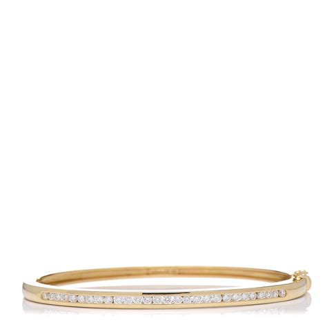 Tiffany 18k Yellow Gold Diamond 36mm Bangle Bracelet 386053