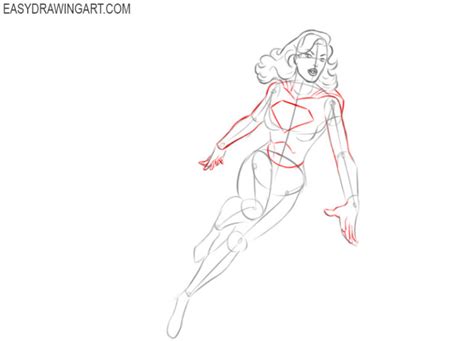 How To Draw Supergirl Easy Drawing Art