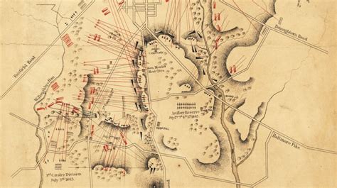 Antique Map Battle Of Gettysburg 1863 Civil War Etsy