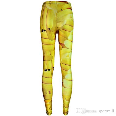 2020 Banana Pants Cute Yellow Tight Fruit Printing Women