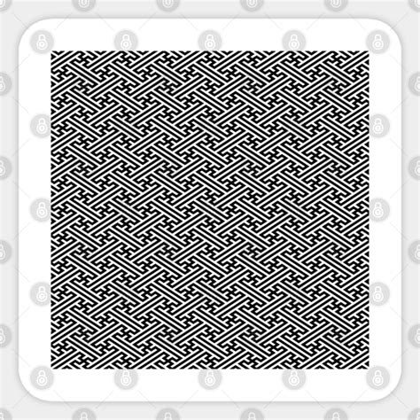 Sayagata Japanese Traditional Pattern Black Geometric Sticker