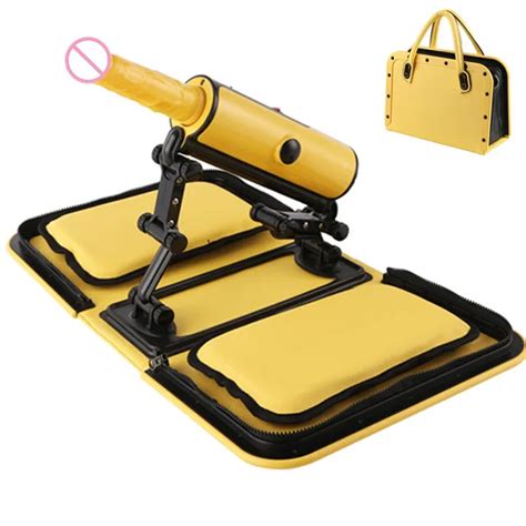 Portable Handbag Sex Machine Yellow Remote Control 3 Vibrations 3