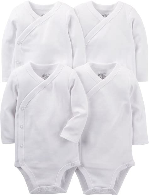 Simple Joys By Carters Baby 4 Pack Long Sleeve Side Snap Bodysuit