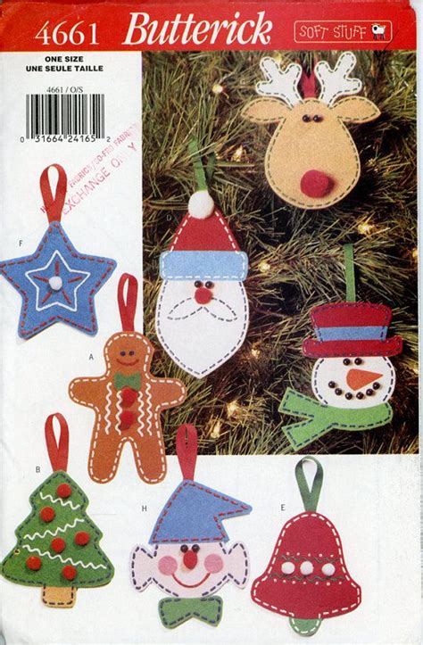Free Printable Felt Christmas Ornament Patterns Materials For No Sew Felt Christmas Ornaments