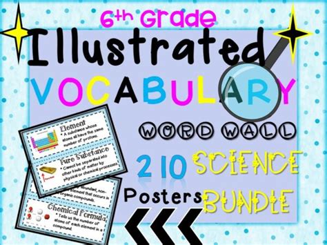 Word Wall Vocabulary Posters For All Science Units 6th Grade 210 Words