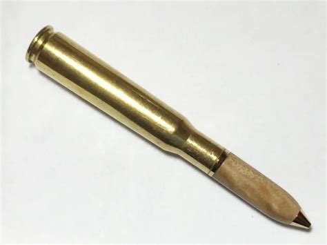 50 Cal Machine Gun Bullet Pen In Black Walnut Handmade 2600 Picclick